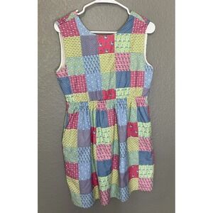 Vineyard Vines‎ GIRLS 16 Patchwork Dress Fish Boats Sea life Pastel Pockets